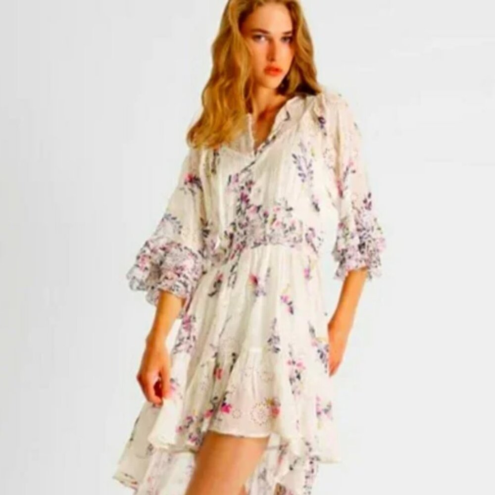 French Connection FCUK Flores Scatter Georgette Boho Floral Dress S NWOT